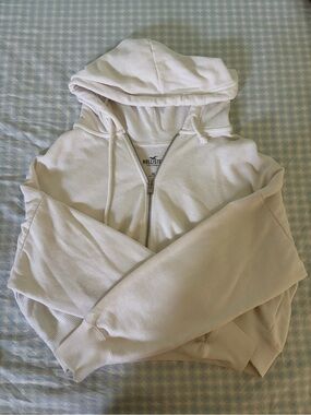 Hollister Light Cream cropped Hoodie